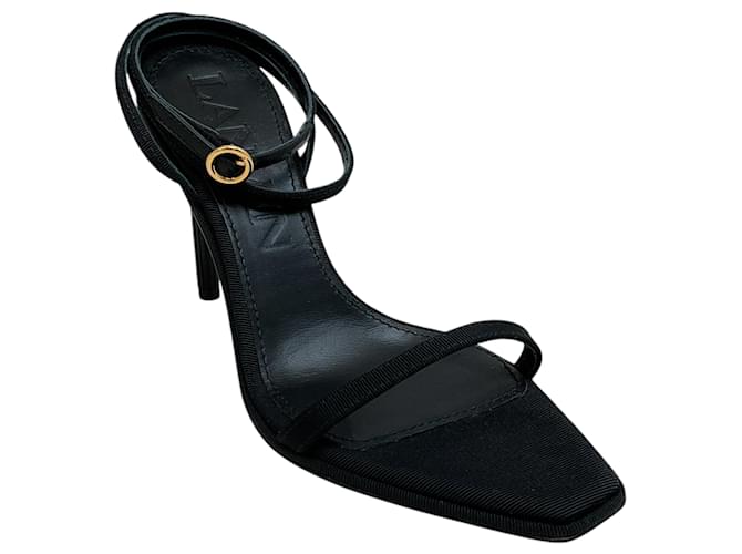 サンダル・ミュール LANVIN 'Talon swing' sandals Black Lanvin Swing 95 Leather Sandals | Black | FARFETCH
