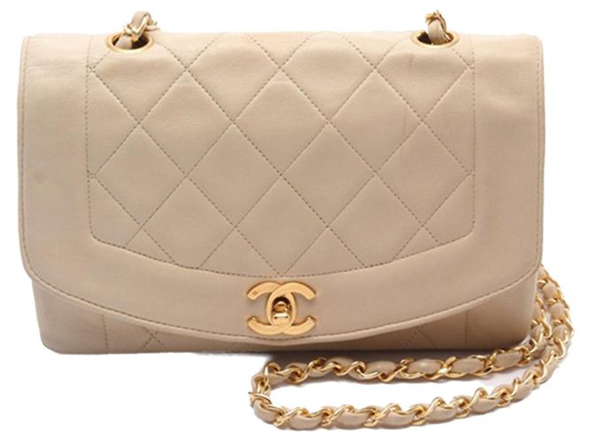 Tan Channel In Tan Chanel Medium Lambskin Diana Flap Crossbody Bag Camel Leather ref ...