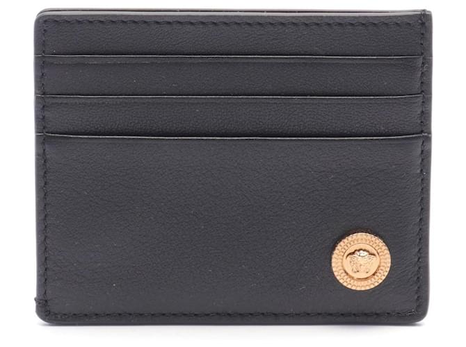 Versace Medusa Leather Card Case Black Joli Closet