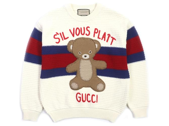 GUCCI ベアー トレーナー(size XS) 入手困難◇GUCCI クマ スウェット/白 トレーナー 男女兼用 ロゴ (GUCCI
