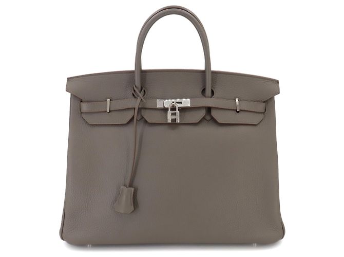 Hermès Hermes Birkin 40 Handbag in Etain Grey Leather ref.1814402 ...