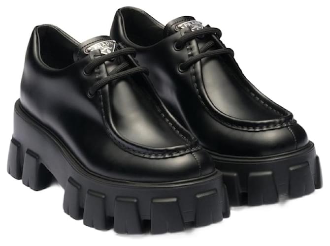 Loafers Monolith De Prada Prada Brushed Leather Monolith Loafers