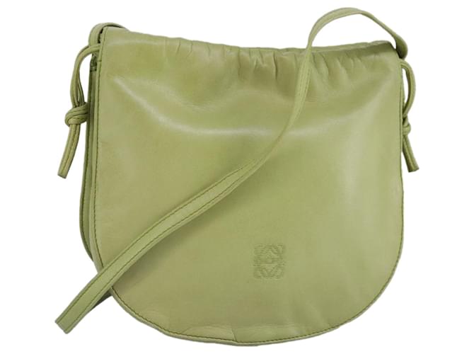 Loewe Saddle Bag 21 Lime Green Leather 280448