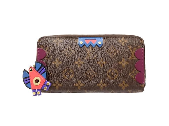 Louis Vuitton Long Wallet M61349 Zippy Monogram Totem Brown Cloth