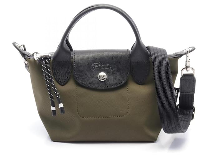 Longchamp Le Pliage Energy XS Nylon Leather Handbag Green