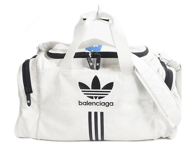 Balenciaga Adidas Lambskin Gym Bag White Leather