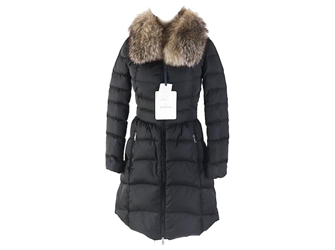 Moncler HIRONDELLE Nylon Down Coat Women Black Cloth ref.1829342