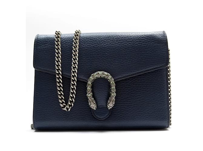 Gucci Dionysus Chain Wallet in Navy Leather Navy blue ref.1829626