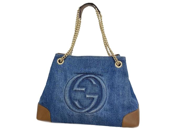 Gucci Shoulder Bag Soho 308982 Brown Blue Denim ref.JC1836269