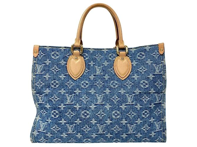 Louis Vuitton Monogram Denim Tote Bag Navy blue ref.JC1838902
