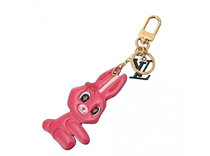Louis Vuitton Animogram Rabbit Bag Charm Pink Patent leather Cloth