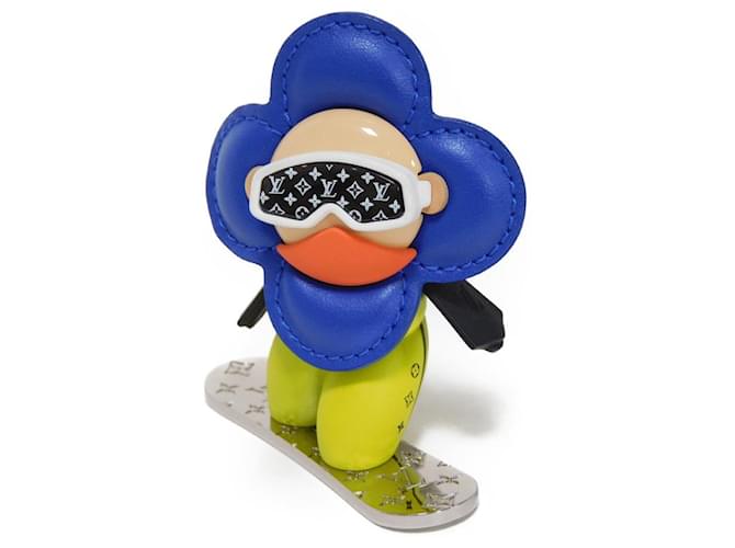 Louis Vuitton Vivienne Snowboard Keychain M00965 Blue Leather ref