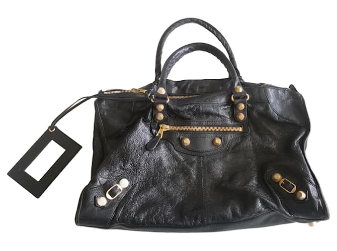 Balenciaga Black Work City Bag GHW Leather ref.1843153 - Joli Closet