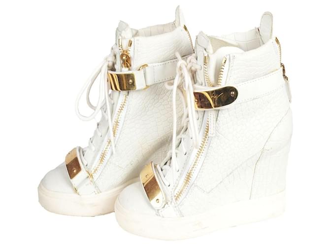 Giuseppe Zanotti Zapatillas de tacón blancas Croc Blanco ref