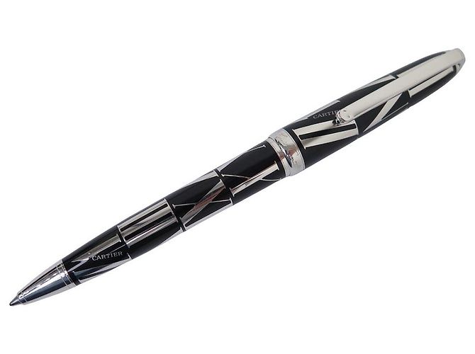 CARTIER STYLUS BALLPOINT LOUIS ROMAN NUMERALS ST170127 BLACK 