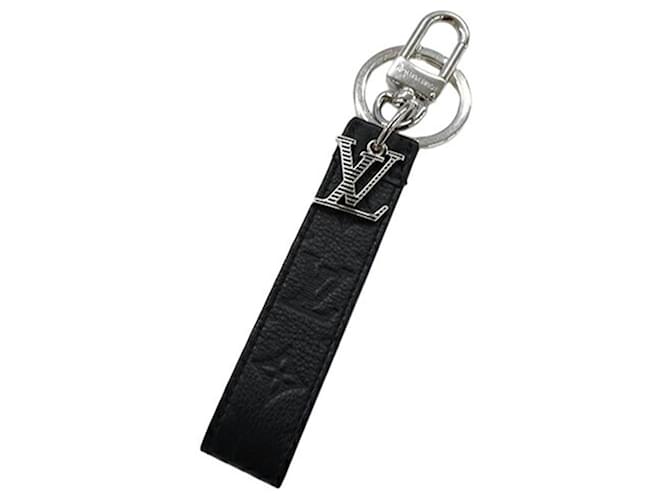 Louis Vuitton Keychain Men's Charm Leather LV Shadow Dragonne Noir