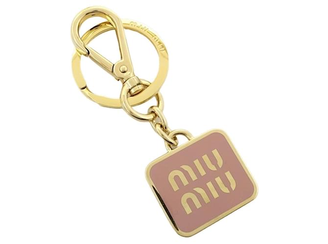 Miu Miu Gold and Pink Keyring Golden Metal ref.1855844 - Joli Closet