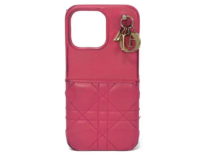Dior Lady Dior iPhone 13 Pro Case Pink Leather ref.1856774