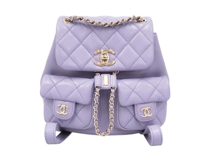 Chanel Matelasse Caviar Leather Backpack Purple ref.JC1857316