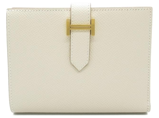 Hermès Hermes Bearn Compact Cre Bifold Wallet Cream Leather ref