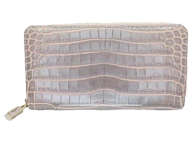 Louis Vuitton Crocodile Zippy Wallet Long Wallet N99373 Pink