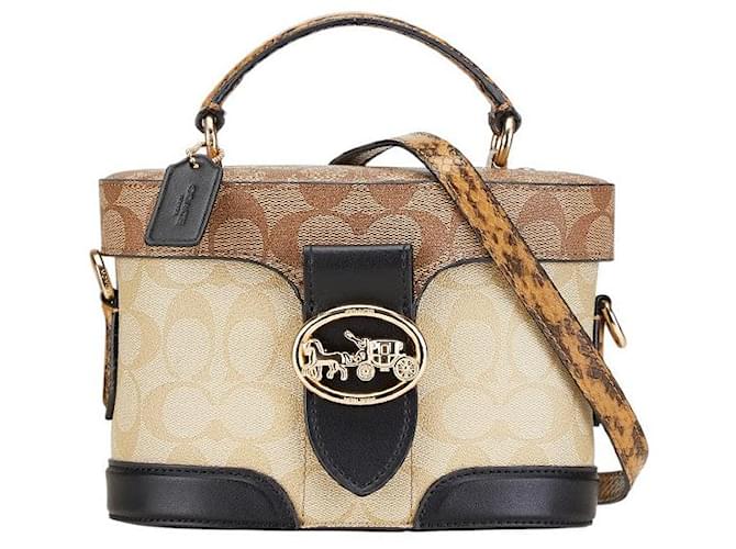 Coach Python Vanity Bag 2WAY 5504 Beige Leather ref.JC1860328
