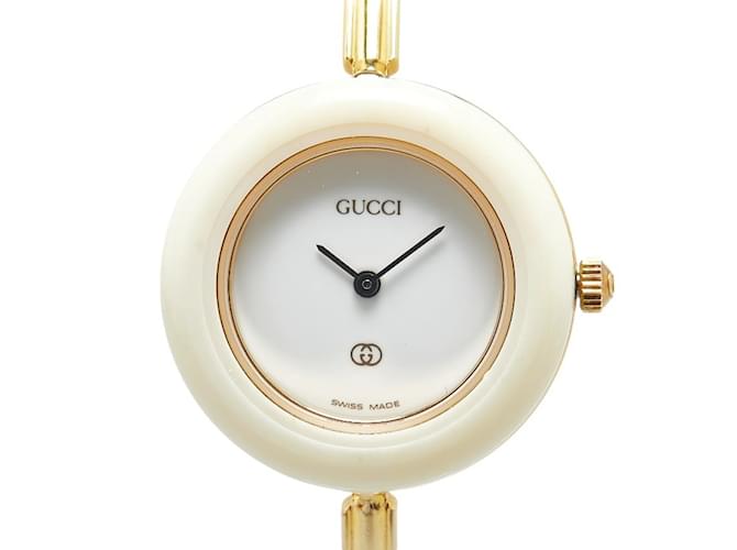 GUCCI チェンジベゼルウォッチ 1100 Exc+5 w/Box ] GUCCI 1100-L Change Bezel 12 Colors Watch White Dial