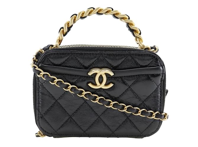 Chanel Matelasse Mini Handbag Black Leather ref.JC1860886 (Sold