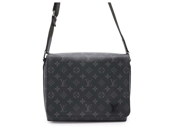 Louis Vuitton Monogram Eclipse Shoulder Bag Black Cloth ref