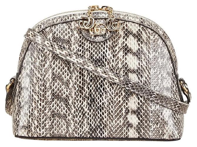 Gucci Python Ophidia Shoulder Bag 499621 Black Leather