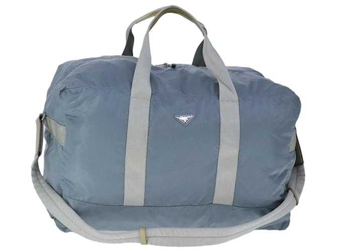 PRADA Boston Bag Nylon 2way Light Blue Auth 99483 ref.1879616