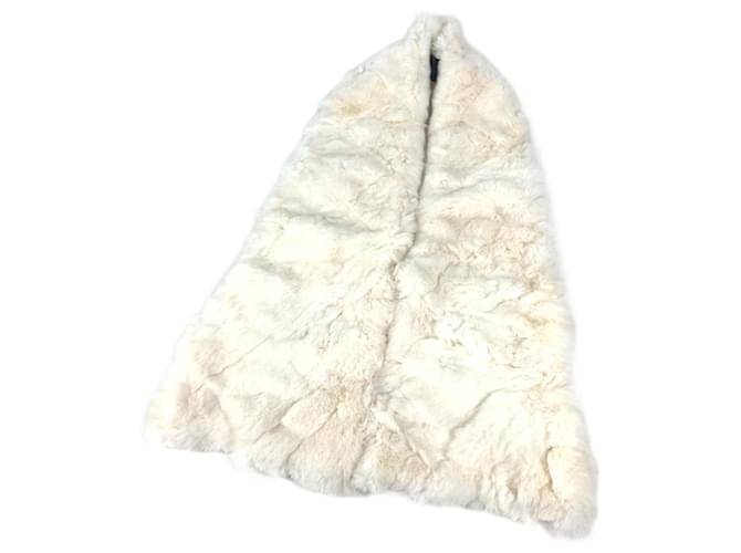 Sciarpa In Vera Pelliccia Di Coniglio Con Pompon – Nero/Bianco – Donna – Lunga 145 Cm