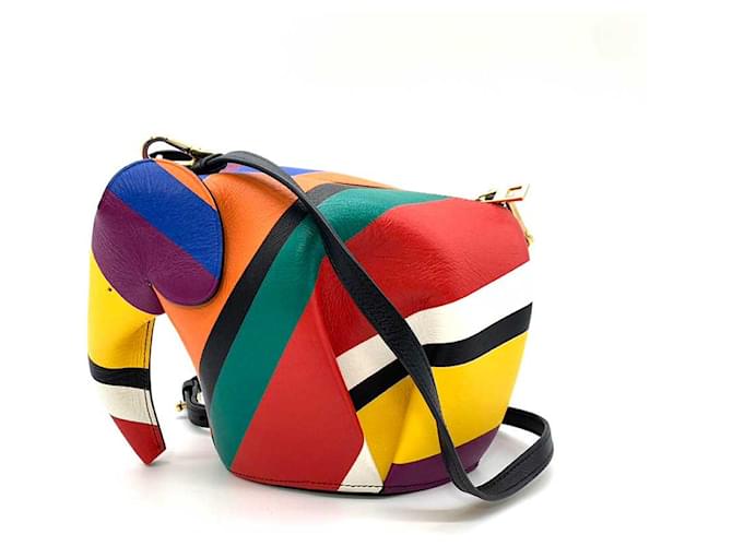 Loewe Leather Elephant Shoulder Bag Multicolor Multiple