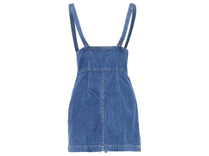 Reformation Corset Washed Denim Back Zip Dungaree Dress Blue Cotton  ref.JC1893356 (Sold) - Joli Closet
