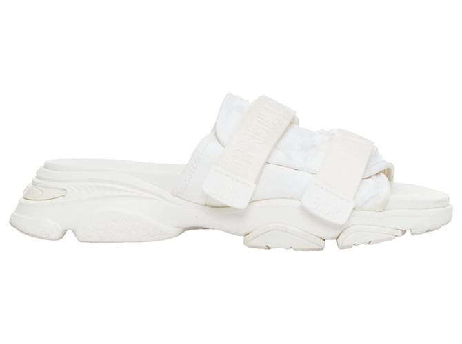 Christian Dior D-Wander CD Logo Chunky Technical Slides White