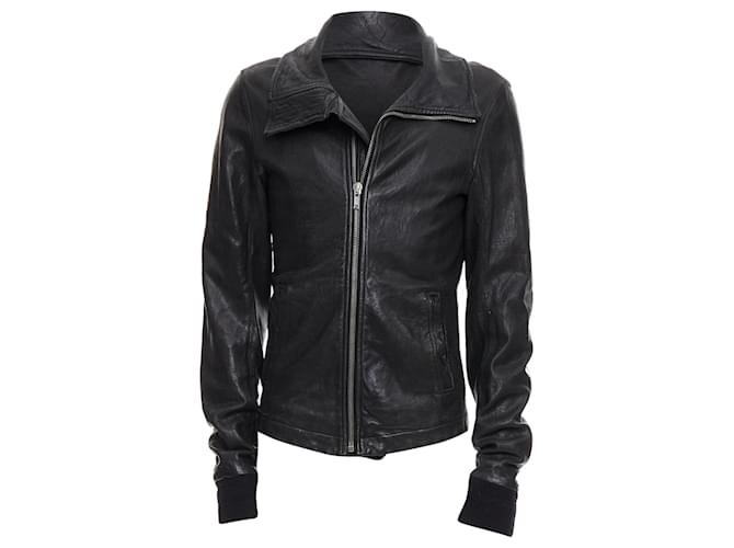 Rick Owens Lambskin Leather Olmar Mirta Zip Motorcycle Jacket
