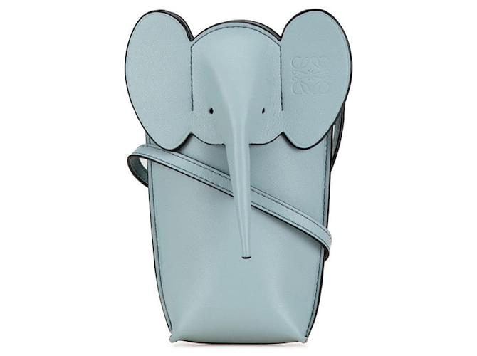 Bolso de hombro de cuero elefante Loewe Azul Joli Closet