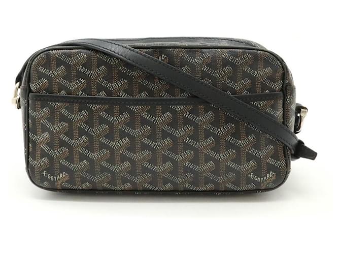 Goyard Coated Canvas Leather Cap Vert PM Shoulder Bag Black