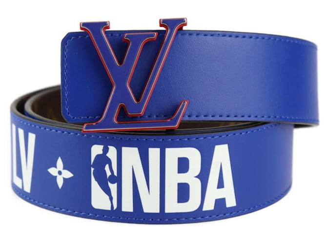 Louis Vuitton NBA Belt by Virgil Abloh Brown Red Blue Monogram ref