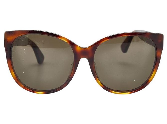 GUCCI GG0023SA Interlocking G Bee 57□20-145 sunglasses plastic/metal Women[Used] Gucci Gg0023Sa Round 57 □ 20 145 Havana brown sunglasses  main image 3