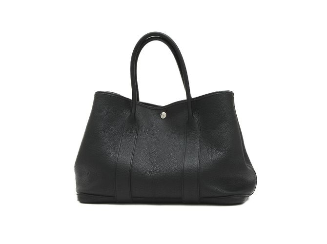 Hermès Hermes Garden PM 36 Handbag in Negonda Black Leather ref.1923614 ...
