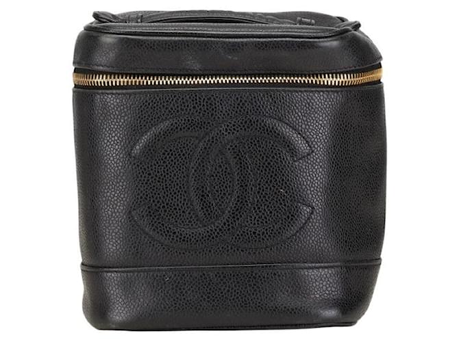 CHANEL 25S VANITY BAG 17 IN DARK RED CAVIAR LEATHER WITH GOLD HARDWARE