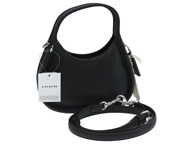 Coach Coachtopia Ergo Pebble Hand Bag Leather 2way Black