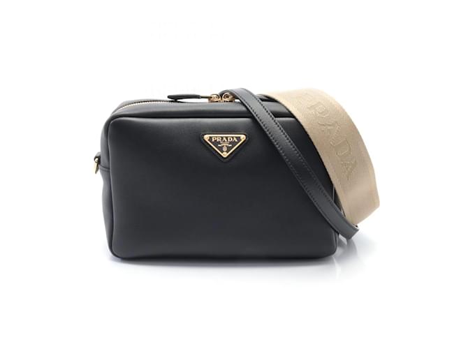 Prada Soft Grain Leather Shoulder Bag Black ref.1949533