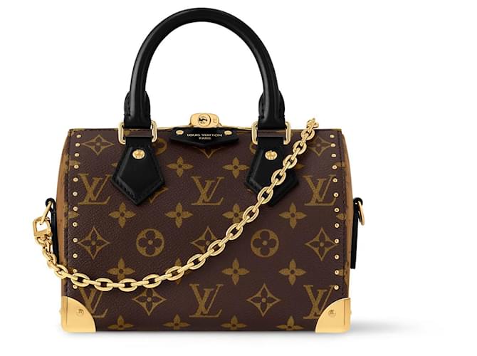 Louis Vuitton Speedy Bandouliere 20 Monogram Canvas Brown Cloth