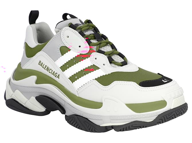 Balenciaga x Adidas Triple S Sneakers Red Leather