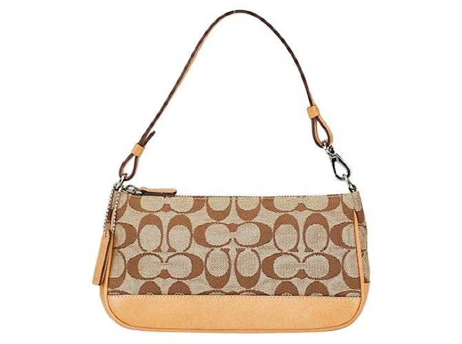 Coach Canvas Leather Shoulder Bag 06094 Beige Cloth ref.JC1964180 Coach Canvas Leather Shoulder Bag 06094 Beige Cloth ref.JC1964180