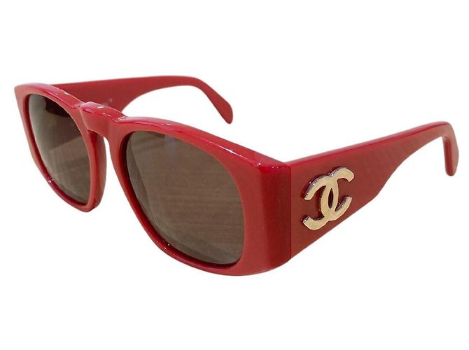 Chanel Runway Coral Red Gold Vintage 90s Sunglasses 0004 40  display picture 1