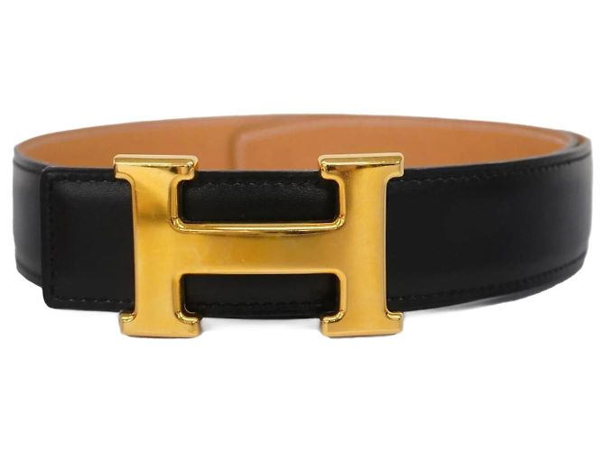 1969820 Hermès Hermes Constance Box Calf Leather Belt Black ref.1969820 - Joli ...