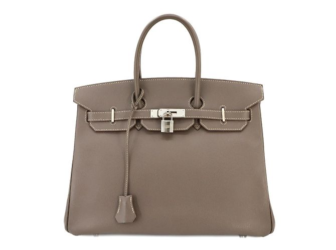 Hermès Hermes Candy Birkin 35 Handbag in Etain Grey Leather ref.1970733 ...